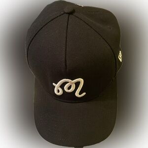 New Era Black Cap with White Embroidery snap back Malbon embroidered on the back
